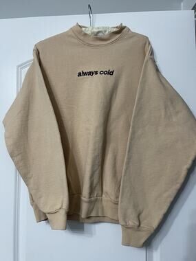 LA Apparal “Always Cold” Sweatshirt Heavy Cotton Streetwear Mock Neck Pullover